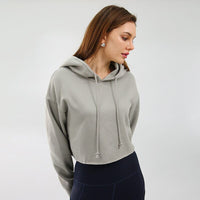 Women Sports Sweater Cropped Long Sleeved Top