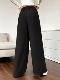 Popular Office Elegant High Waist Wide Leg Straight Casual Pants